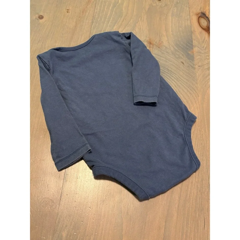 Baby Gap 6-12 Month Striped Long Sleeve Bodysuit Baby‎ One Piece yellow navy